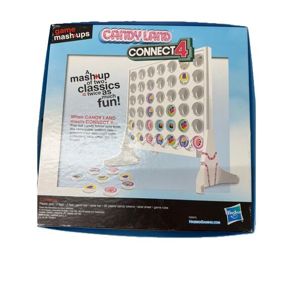 Game Mashups Candy Land Connect 4 Board Game Family Kid Game Hasbro Gaming - Picture 2 of 6